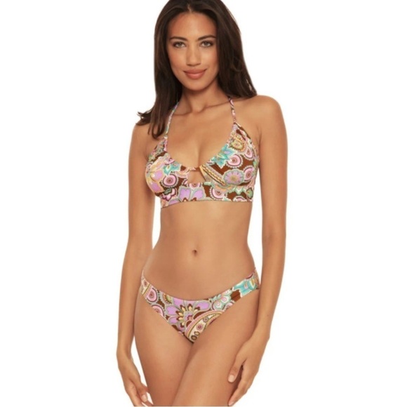 NWT Becca by Rebecca Virtue Groovy Floral Candace Top & Matching Bottoms - Picture 2 of 7